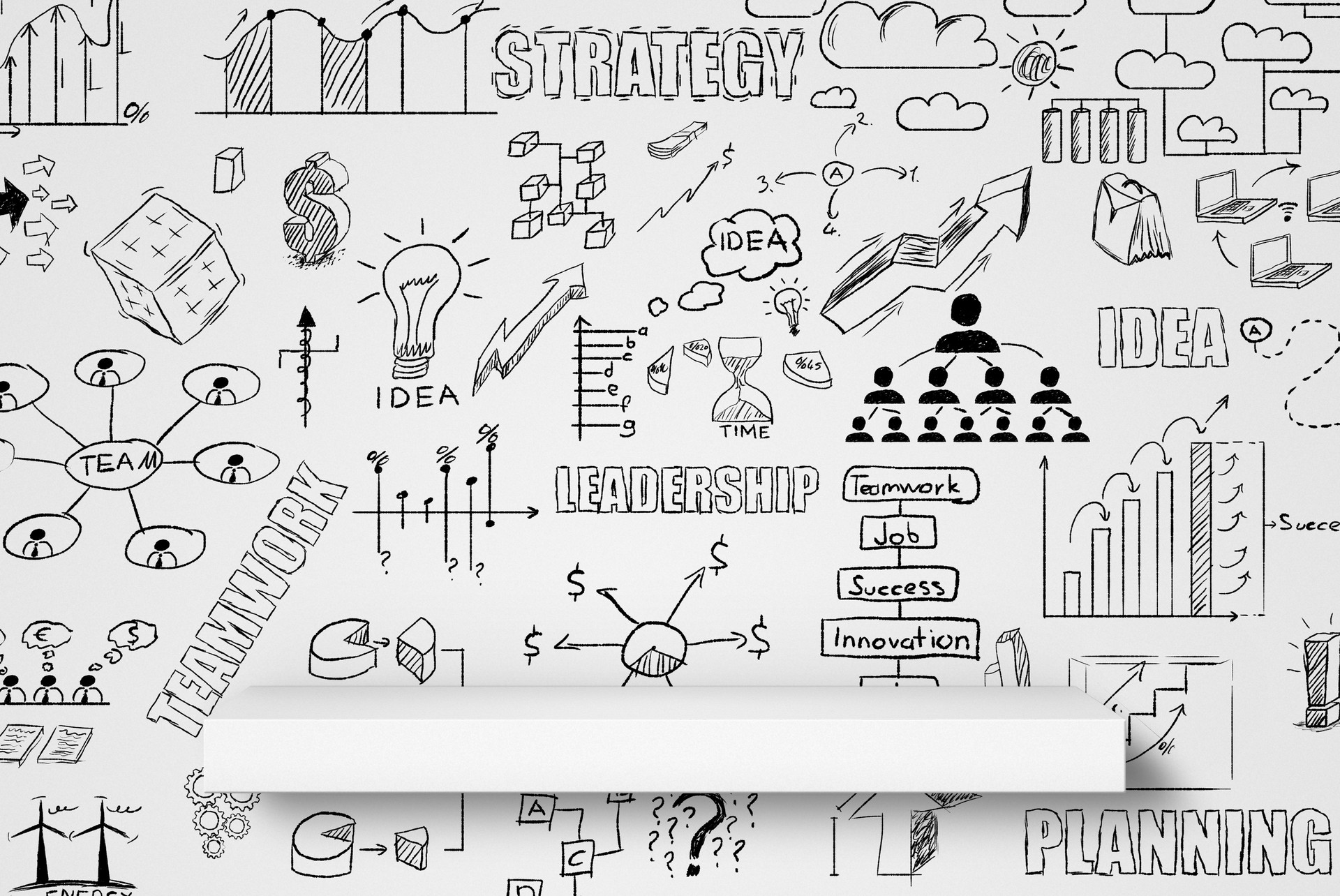 Business concept on wall